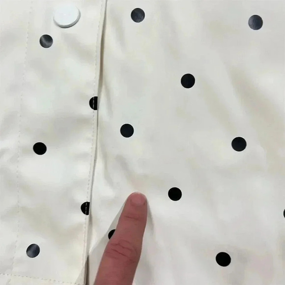 Joules Women's EU size XS White Polka Dot Hooded Raincoat Casual Spring - Picture 10 of 12